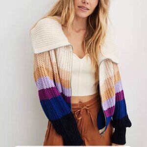Aerie Double Zip Cardigan
